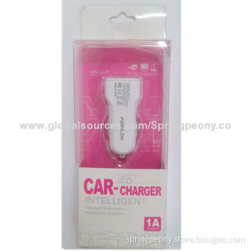 Promotional Mini USB Car Charger, 12-24V Input, Sized 5.5 x 2.3 x 2.3cm